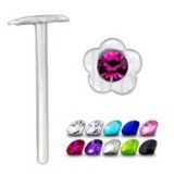 Piercing nez pliable 0.5mm 53 - Fleur avec strass