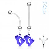 Piercing nombril grossesse 11 - Petits pieds colorés en bleu