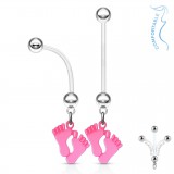 Piercing nombril grossesse 11 - Petits pieds colorés en rose