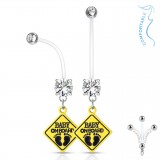 Piercing nombril grossesse 19 - Bébé à bord cristal transparent