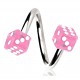 Piercing spirale 35 - Acrylique deux dés roses