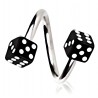 Piercing spirale 35 - Acrylique deux dés noirs