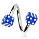 Piercing spirale 35 - Acrylique deux dés bleus