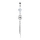 Piercing nombril cœur 70 - Double transparent avec chainettes