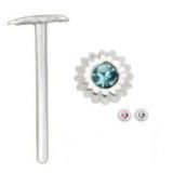 Piercing nez pliable 0.5mm 56 - Fleur avec strass