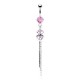Piercing nombril cœur 70 - Double rose avec chainettes
