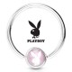 Piercing anneau 1,6mm motif logo Playboy boule rose (87)