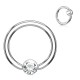 Piercing anneau 1,6mm 90 - Cristal plat transparent