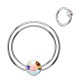 Piercing anneau 1,6mm 90 - Cristal plat aurora