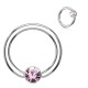 Piercing anneau 1,6mm 90 - Cristal plat rose