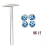 Piercing nez pliable 0.5mm 60 - Quatre strass