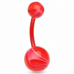 Piercing nombril UV 78 - Flexible melon rouge