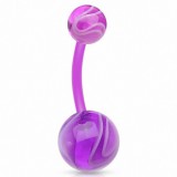 Piercing nombril UV 78 - Flexible melon lilas