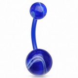 Piercing nombril UV 78 - Flexible melon bleu