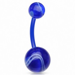 Piercing nombril UV 78 - Flexible melon bleu