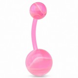 Piercing nombril UV 78 - Flexible melon rose