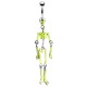 Piercing nombril gothique 48 - Squelette vert-pomme