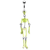 Piercing nombril gothique 48 - Squelette vert-pomme