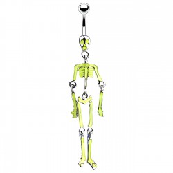 Piercing nombril gothique 48 - Squelette vert-pomme