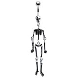 Piercing nombril gothique 48 - Squelette noir