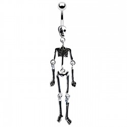 Piercing nombril gothique 48 - Squelette noir