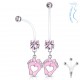 Piercing nombril grossesse 28 - Pieds colorés en rose
