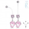 Piercing nombril grossesse 28 - Pieds colorés en rose
