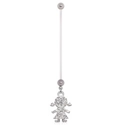 Piercing nombril grossesse 31 - Petite fille avec cristaux transparents