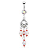 Piercing nombril chandelier et breloques auroras (D89)