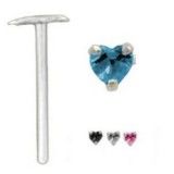 Piercing nez pliable 0.5mm 64 - Coeur zircone