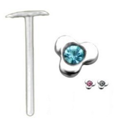 Piercing nez pliable 0.5mm 65 - Fleur trois pétales