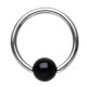 Piercing anneau 1,6mm 08 - Acrylique boule noir