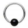 Piercing anneau 1,6mm 08 - Acrylique boule noir