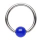 Piercing anneau 1,6mm 08 - UV Acrylique boule bleu