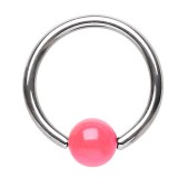 Piercing anneau 1,6mm 08 - UV Acrylique boule rose