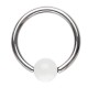 Piercing anneau 1,6mm 08 - UV Acrylique boule transparent
