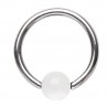 Piercing anneau 1,6mm 08 - UV Acrylique boule transparent