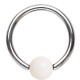 Piercing anneau 1,6mm 08 - UV Acrylique boule blanc