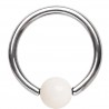 Piercing anneau 1,6mm 08 - UV Acrylique boule blanc