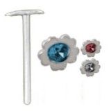 Piercing nez pliable 0.5mm 68 - Fleur avec strass