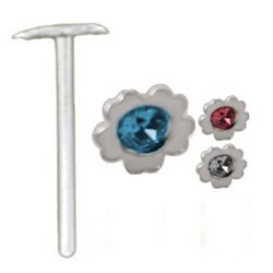Piercing nez pliable 0.5mm 68 - Fleur avec strass