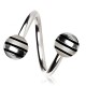 Piercing spirale 04 - Boule striée noire