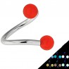 Piercing spirale 17 - Boules fluorescentes rouges