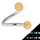 Piercing spirale 17 - Boules fluorescentes oranges