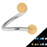 Piercing spirale 17 - Boules fluorescentes oranges