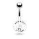 Piercing nombril logo Playboy tête de lapin bunnies sur fond blanc