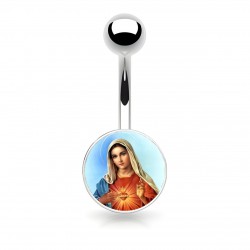 Piercing nombril logo vierge marie