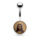 Piercing nombril logo jésus