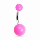 Piercing nombril UV boules néons roses (73)