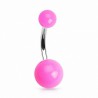 Piercing nombril UV boules néons roses (73)